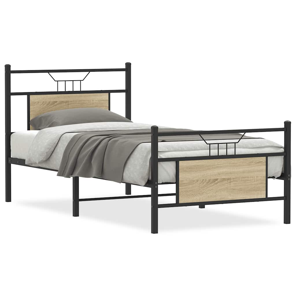 sengeramme 80x200 cm uden madras konstrueret træ sonoma-eg