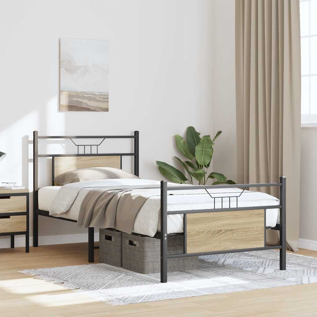 sengeramme 80x200 cm uden madras konstrueret træ sonoma-eg