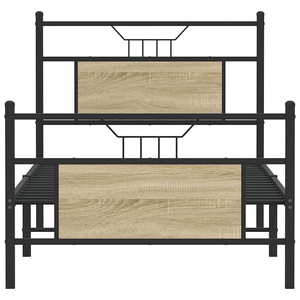 sengeramme 90x190 cm uden madras konstrueret træ sonoma-eg