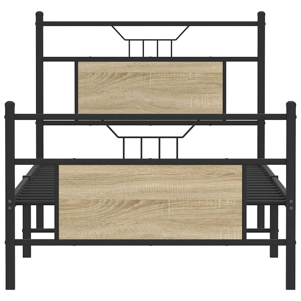 sengeramme 90x200 cm uden madras konstrueret træ sonoma-eg