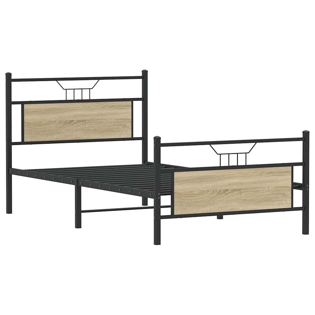 sengeramme uden madras 107x203 cm konstrueret træ sonoma-eg