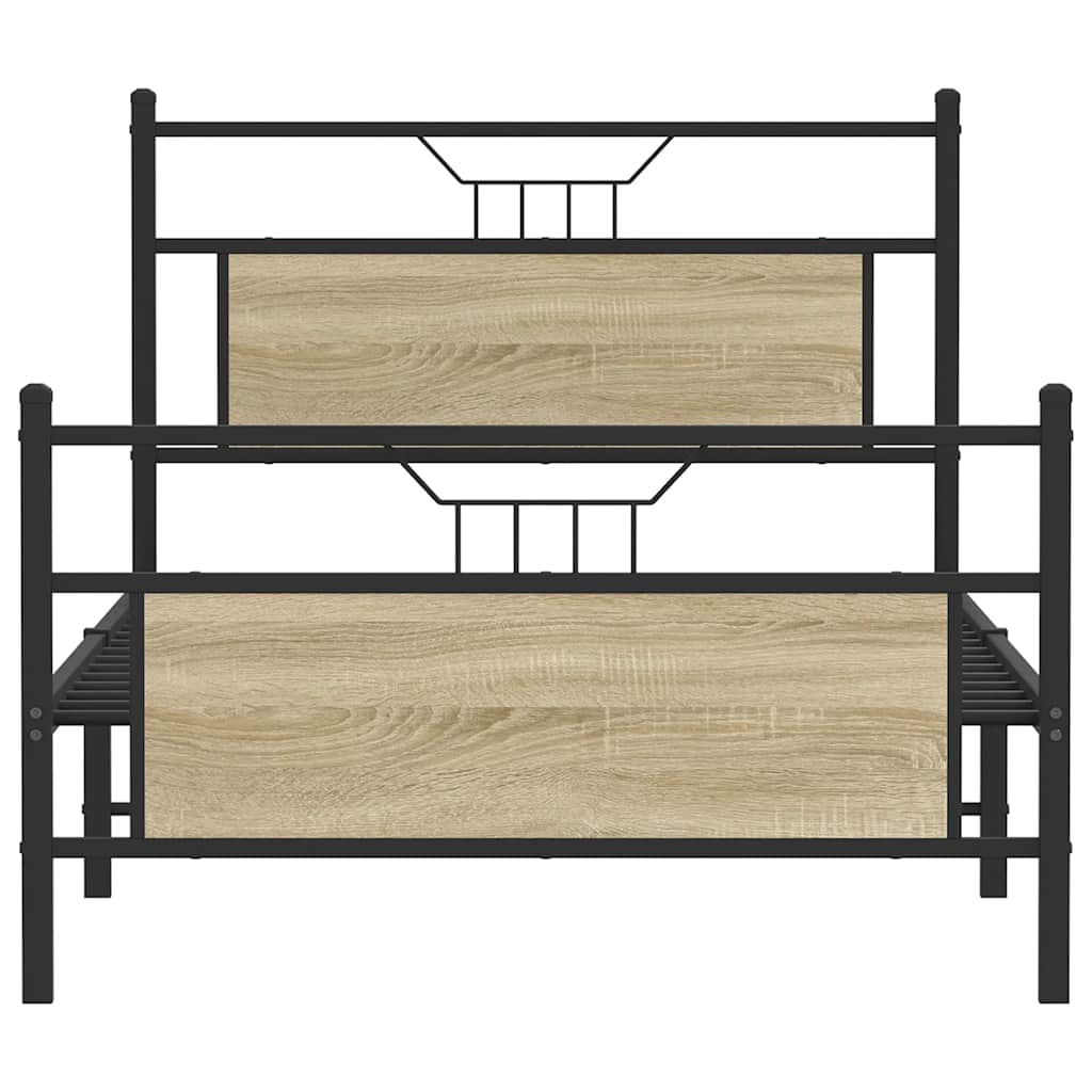 sengeramme uden madras 107x203 cm konstrueret træ sonoma-eg