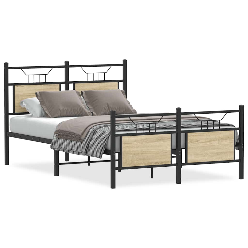 sengeramme 120x190 cm uden madras konstrueret træ sonoma-eg