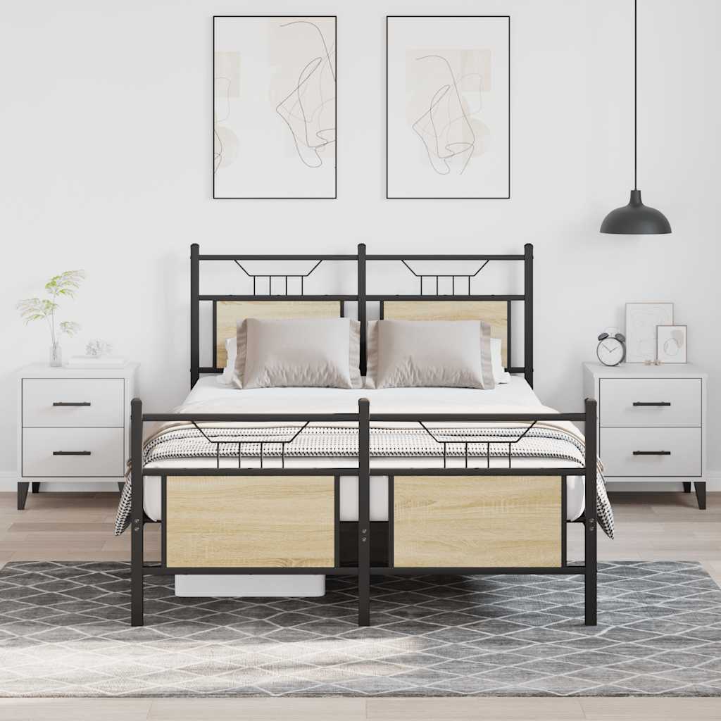 sengeramme 120x190 cm uden madras konstrueret træ sonoma-eg