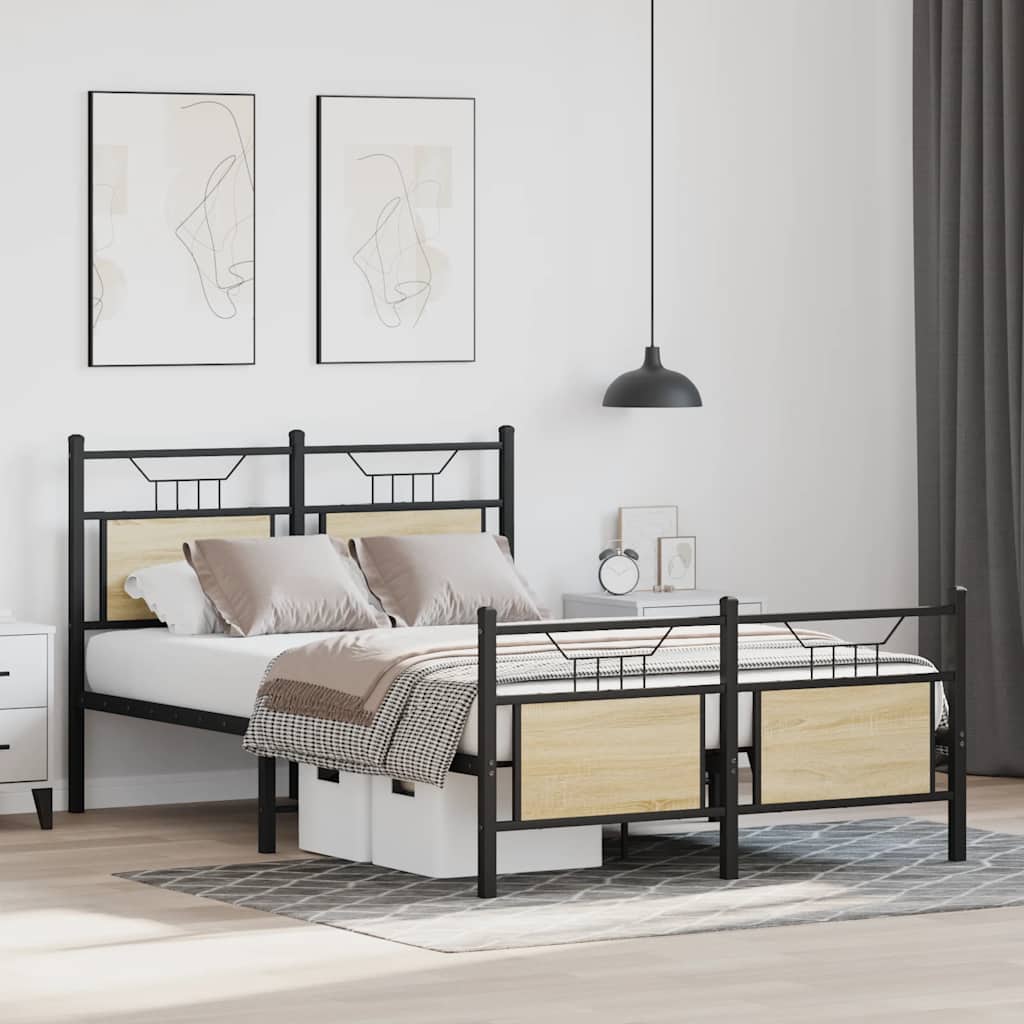 sengeramme 120x190 cm uden madras konstrueret træ sonoma-eg