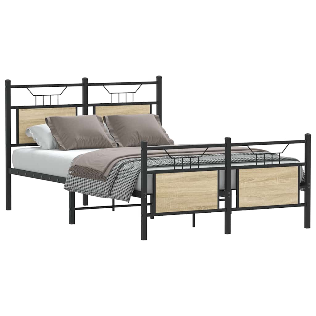 sengeramme 120x190 cm uden madras konstrueret træ sonoma-eg