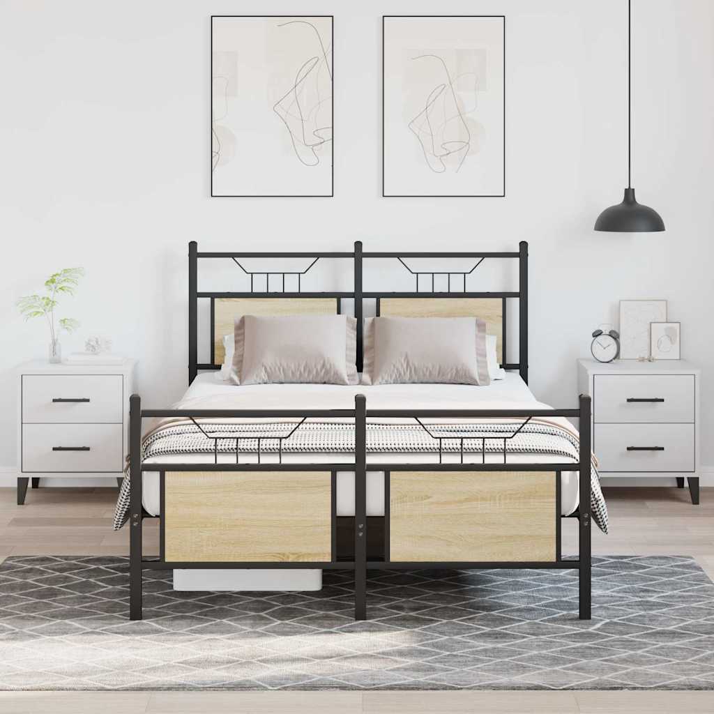 sengeramme 120x200 cm uden madras konstrueret træ sonoma-eg