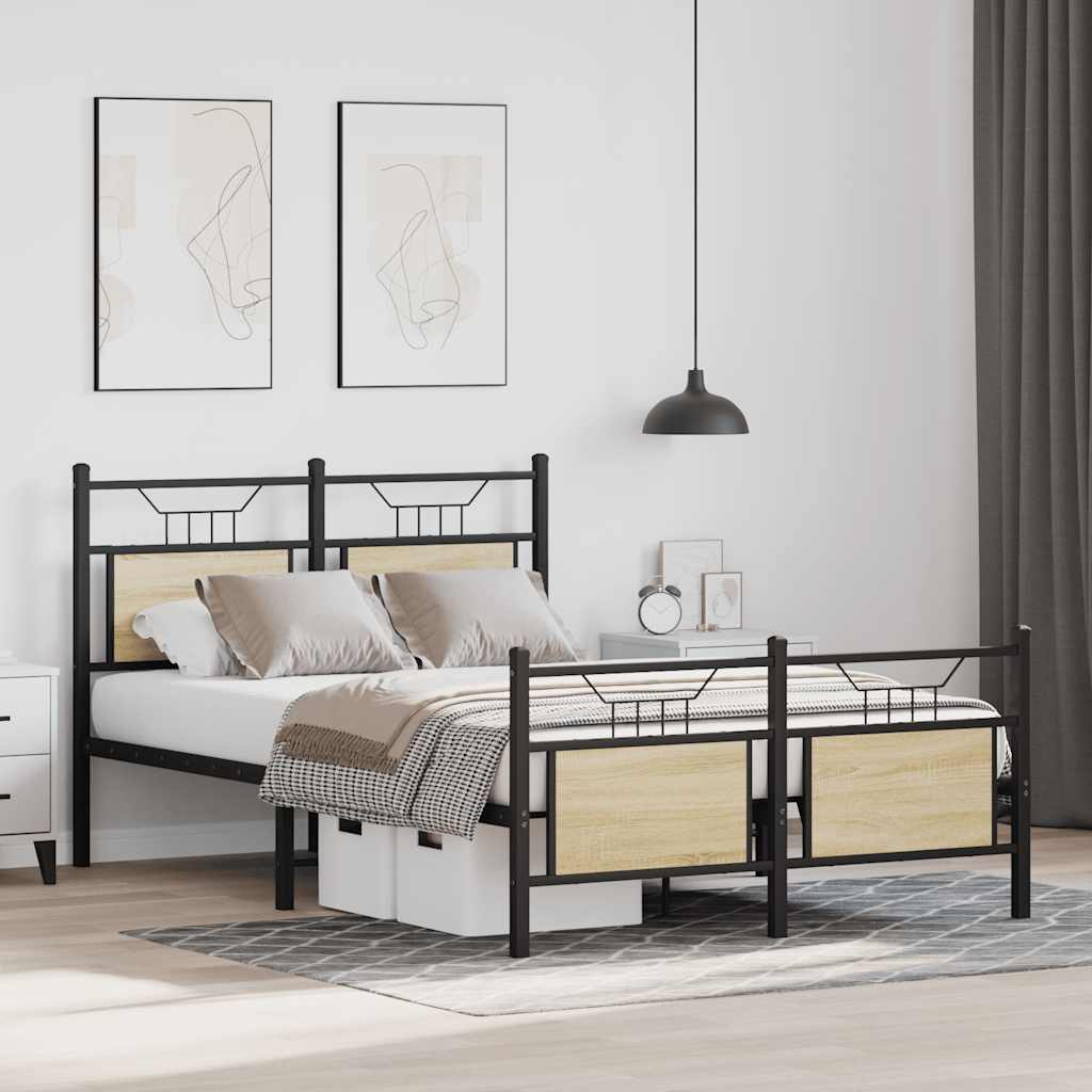 sengeramme 120x200 cm uden madras konstrueret træ sonoma-eg