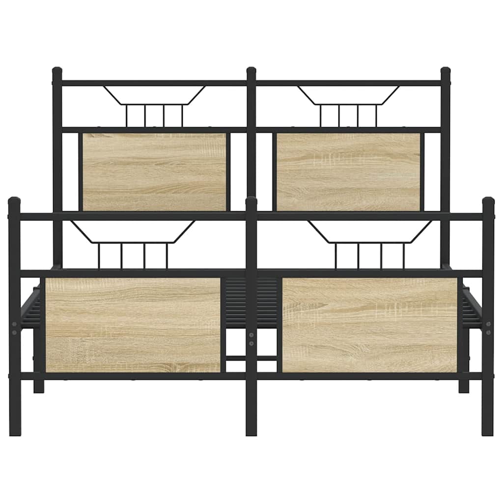 sengeramme 137x190 cm uden madras konstrueret træ sonoma-eg