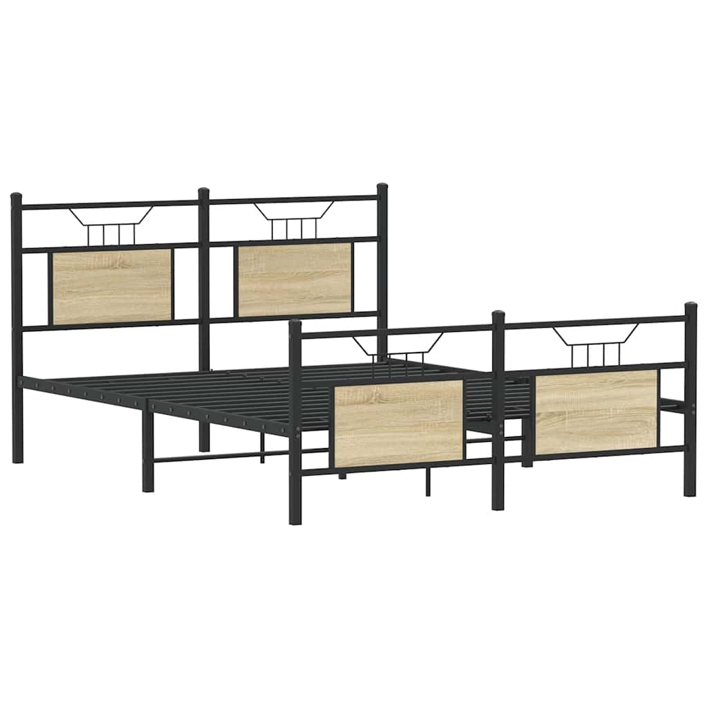 sengeramme 140x190 cm uden madras konstrueret træ sonoma-eg