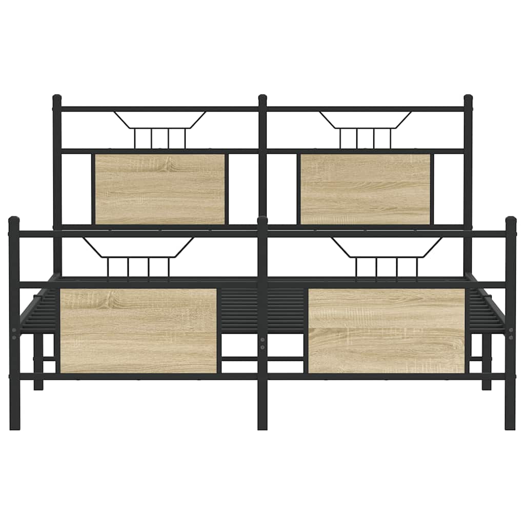 sengeramme 140x190 cm uden madras konstrueret træ sonoma-eg