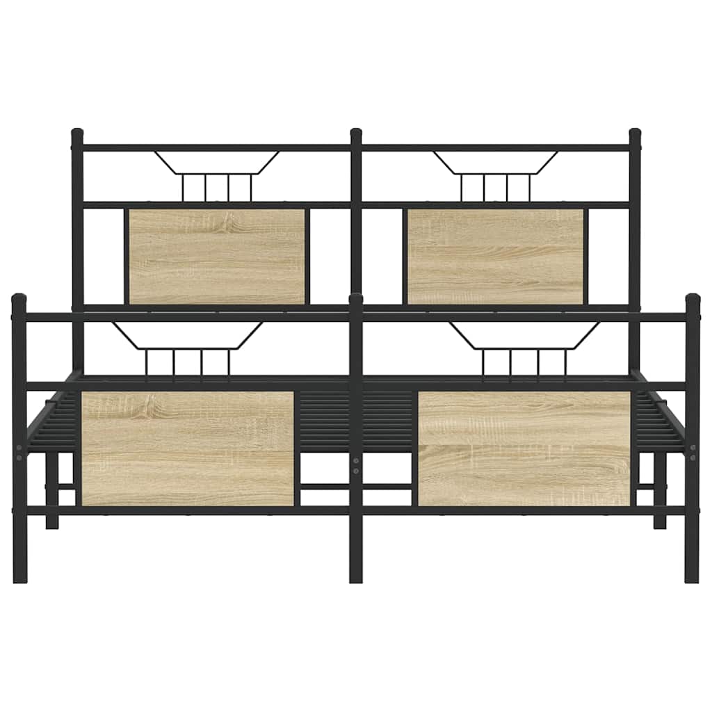 sengeramme 140x200 cm uden madras konstrueret træ sonoma-eg