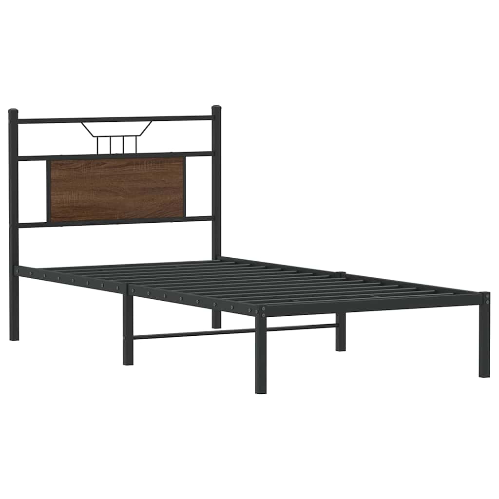 sengeramme 80x200 cm uden madras konstrueret træ brunt eg