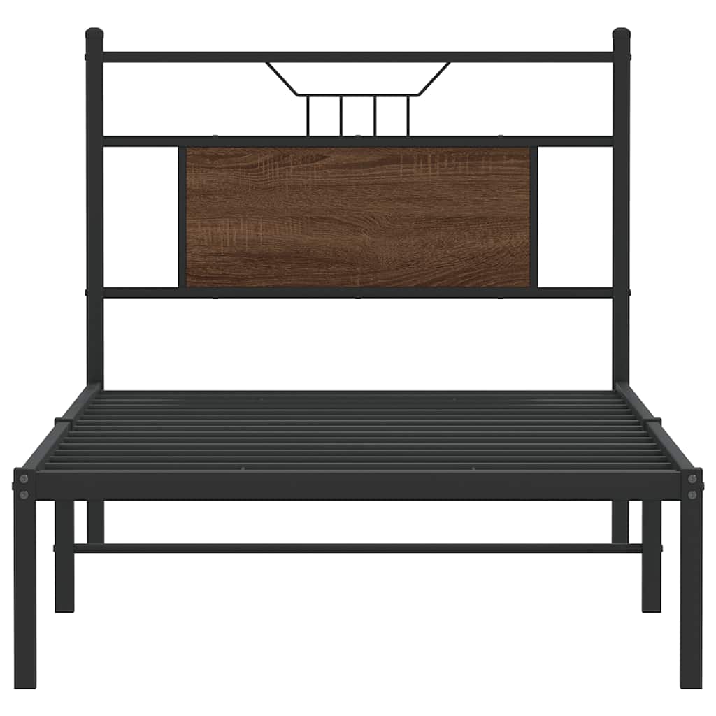 sengeramme 90x200 cm uden madras konstrueret træ brunt eg