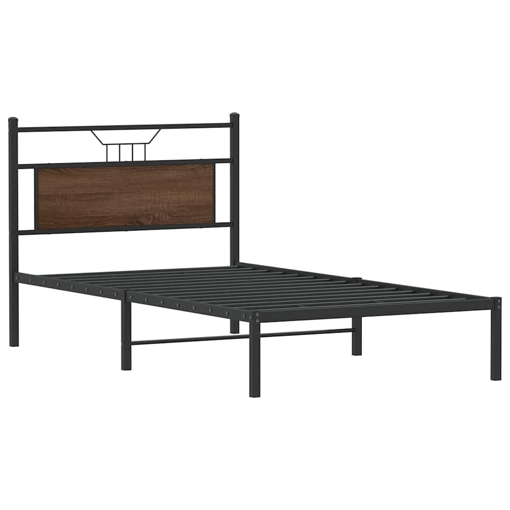 sengeramme 100x190 cm uden madras konstrueret træ brunt eg