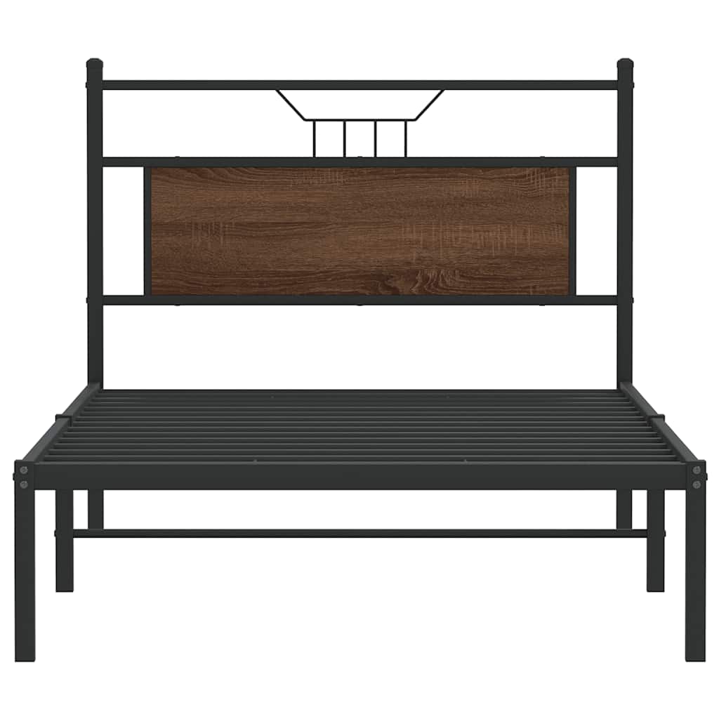 sengeramme 100x190 cm uden madras konstrueret træ brunt eg