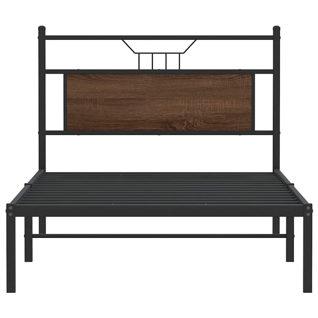 sengeramme 100x200 cm uden madras konstrueret træ brunt eg