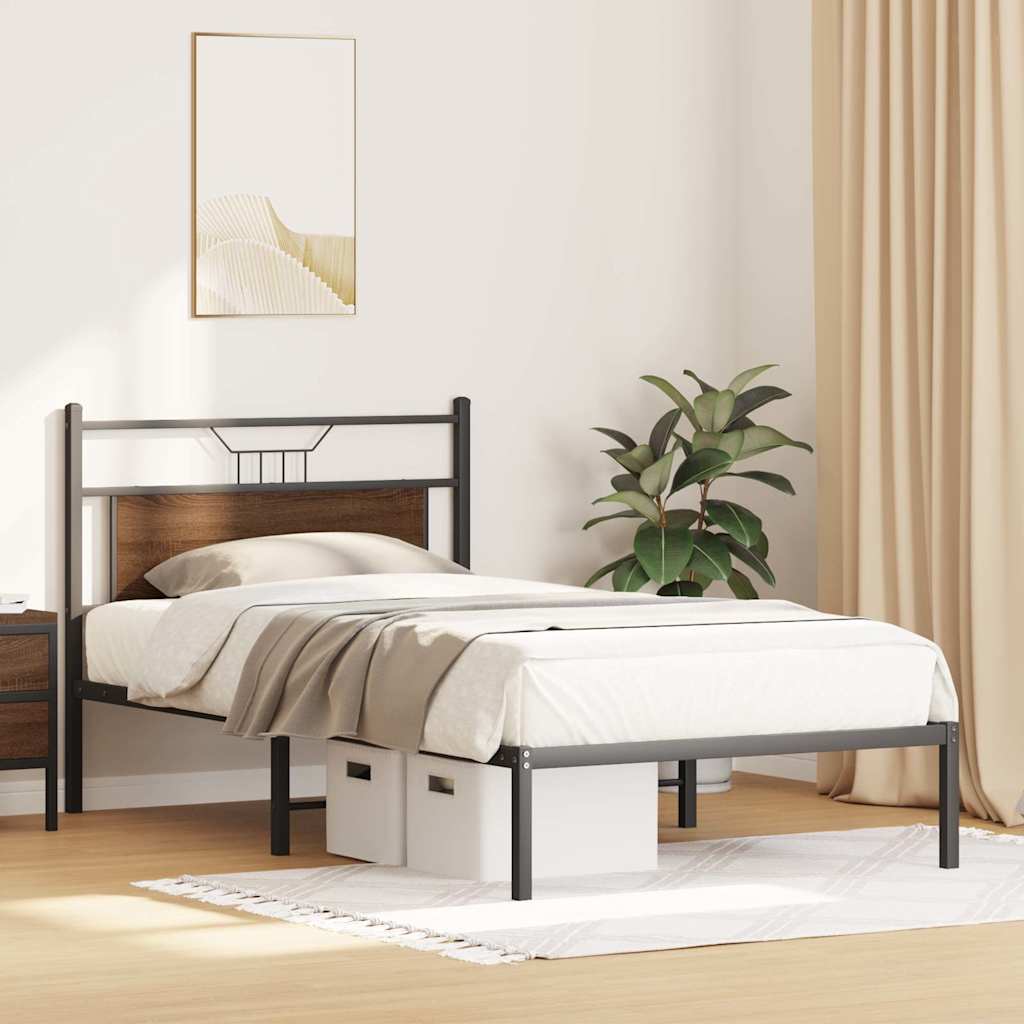 sengeramme uden madras 107x203 cm konstrueret træ brunt eg