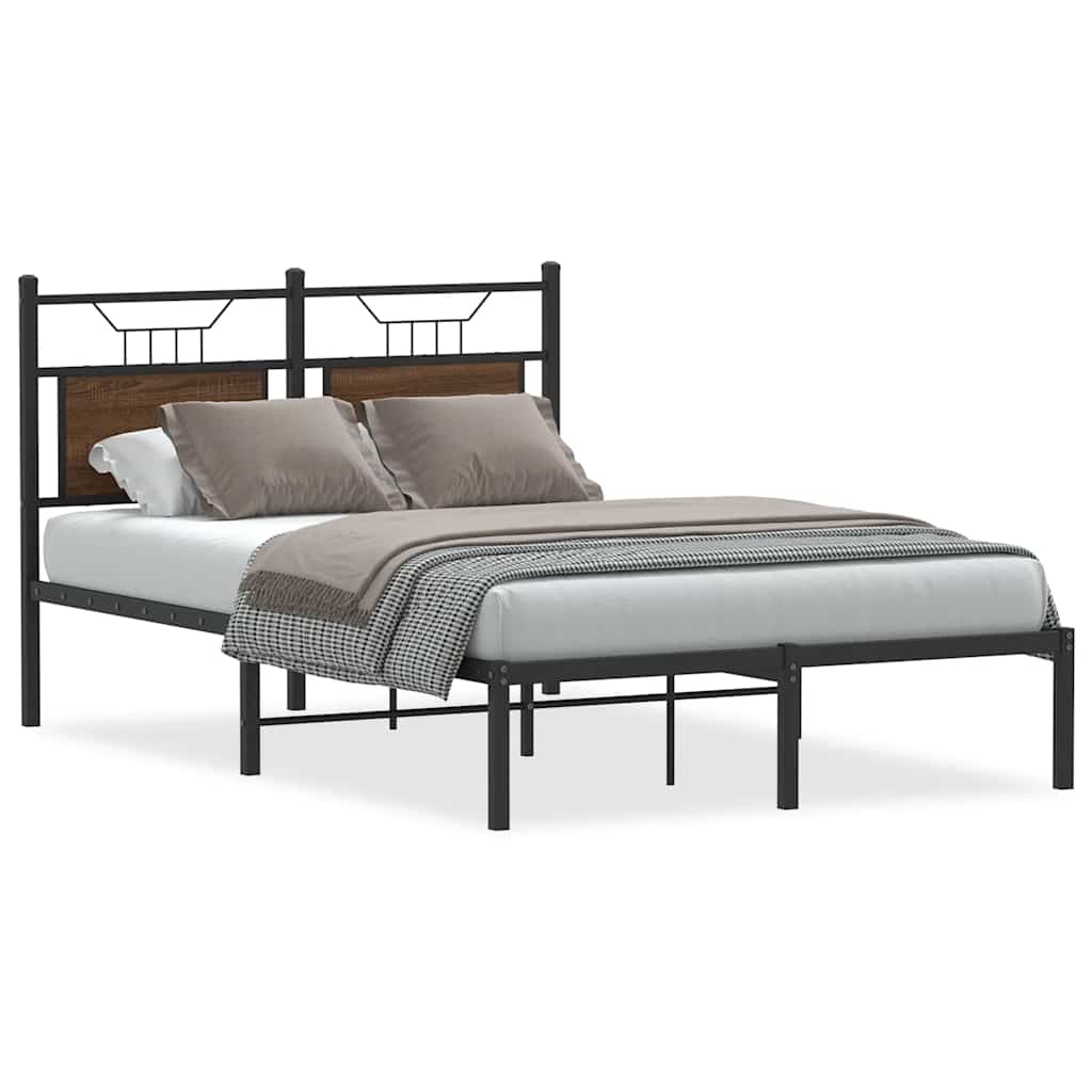 sengeramme 120x190 cm uden madras konstrueret træ brunt eg