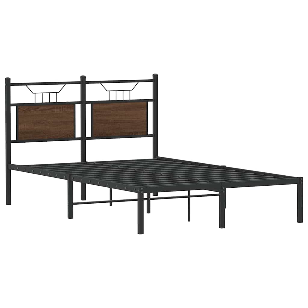 sengeramme 120x190 cm uden madras konstrueret træ brunt eg