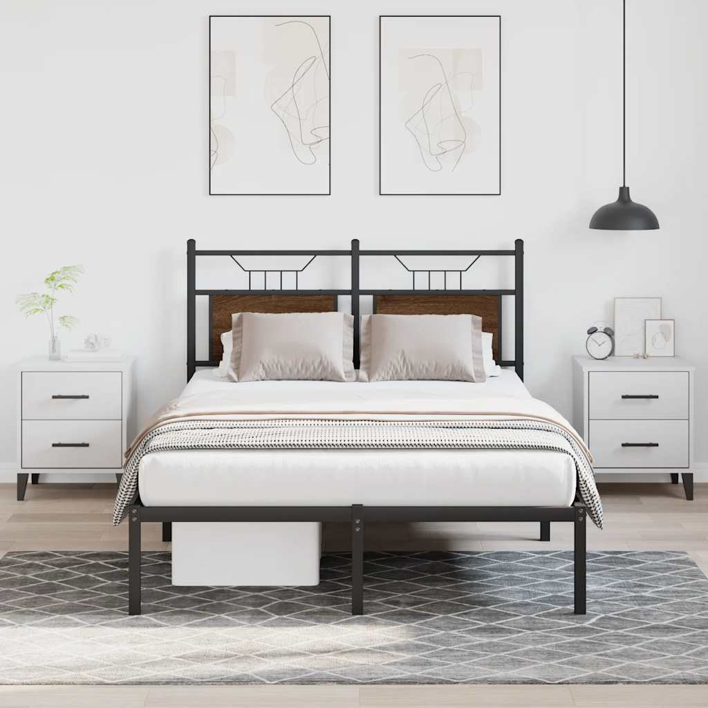 sengeramme 120x190 cm uden madras konstrueret træ brunt eg