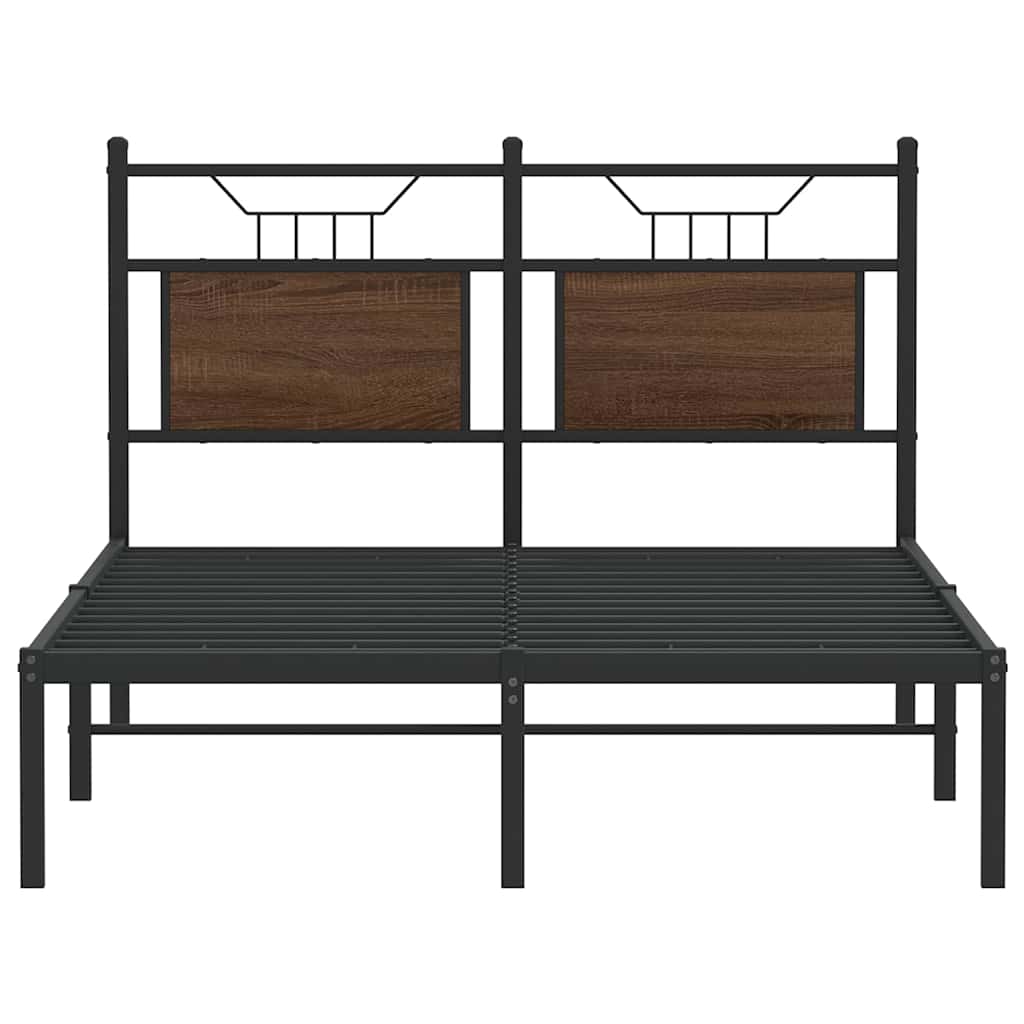 sengeramme 120x190 cm uden madras konstrueret træ brunt eg