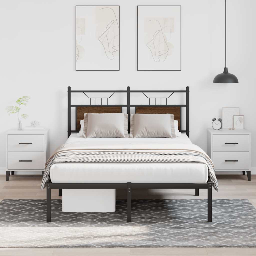 sengeramme 120x200 cm uden madras konstrueret træ brunt eg