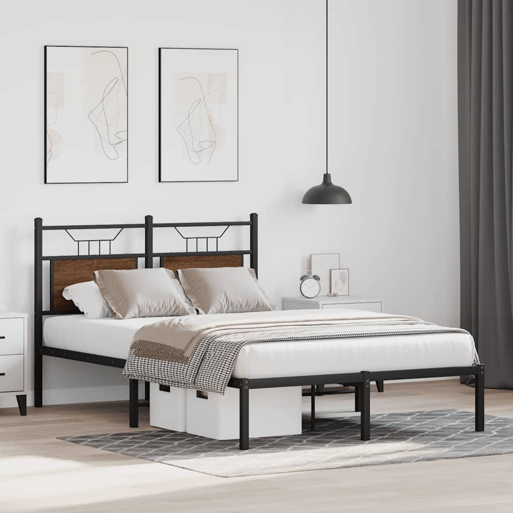 sengeramme 120x200 cm uden madras konstrueret træ brunt eg