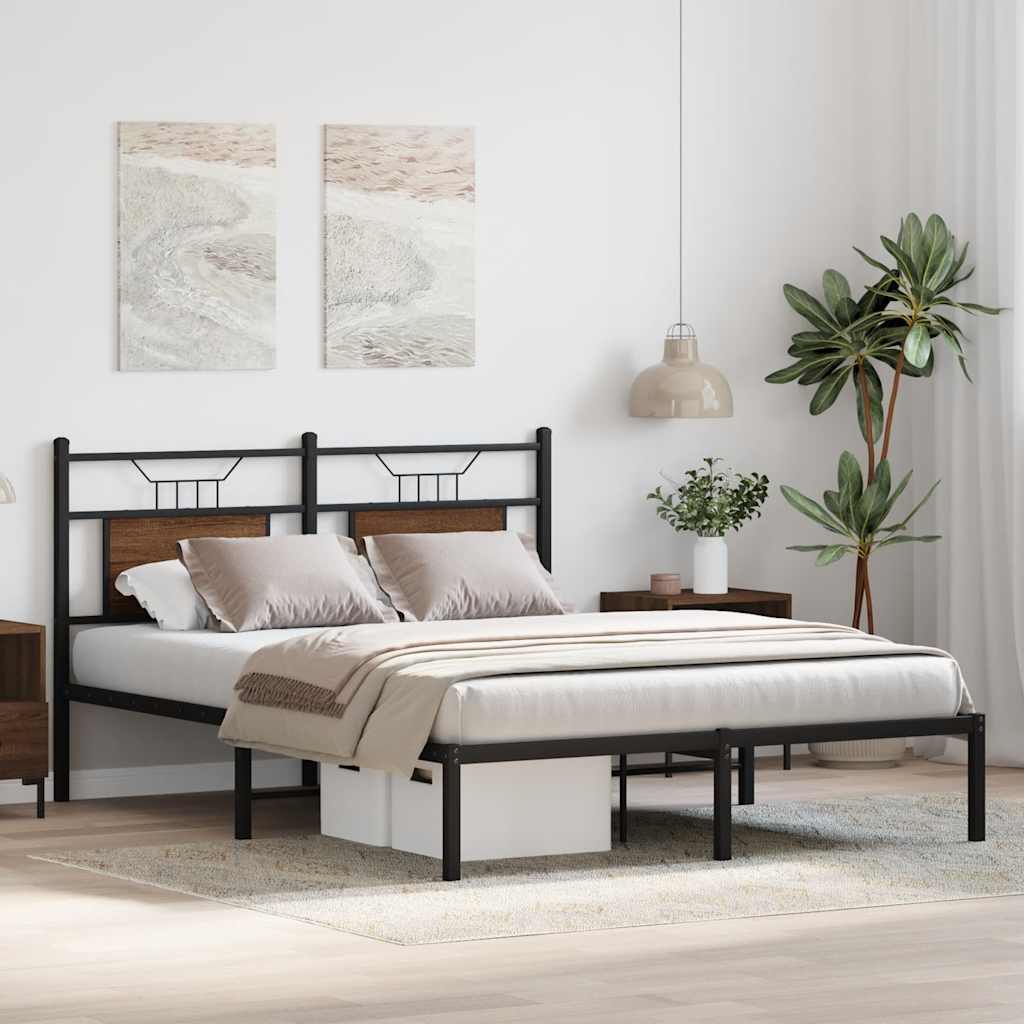 sengeramme 140x190 cm uden madras konstrueret træ brunt eg