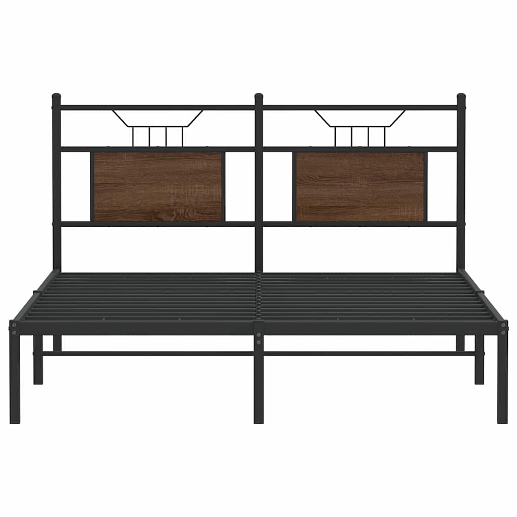 sengeramme 140x190 cm uden madras konstrueret træ brunt eg