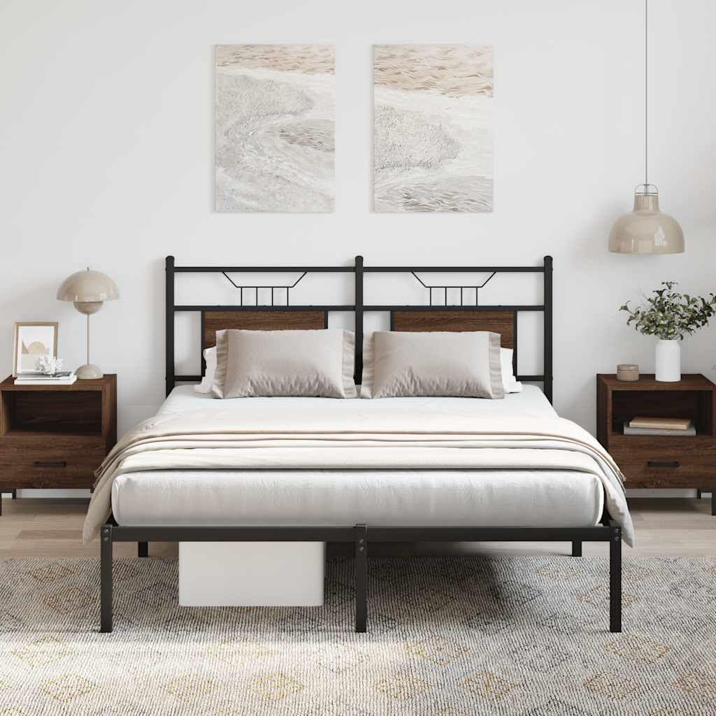 sengeramme 140x200 cm uden madras konstrueret træ brunt eg