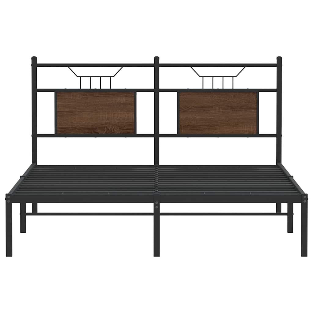 sengeramme 140x200 cm uden madras konstrueret træ brunt eg