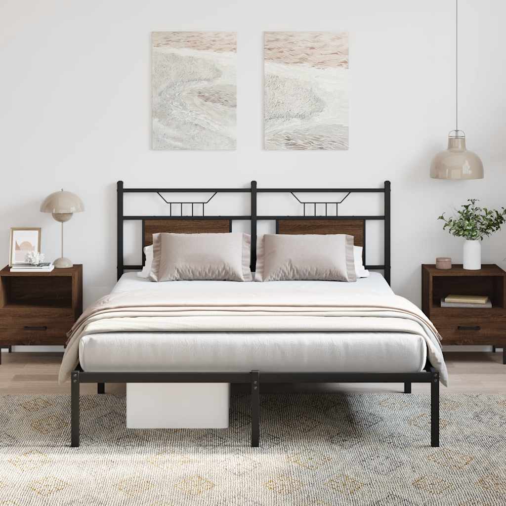 sengeramme 150x200 cm uden madras konstrueret træ brunt eg