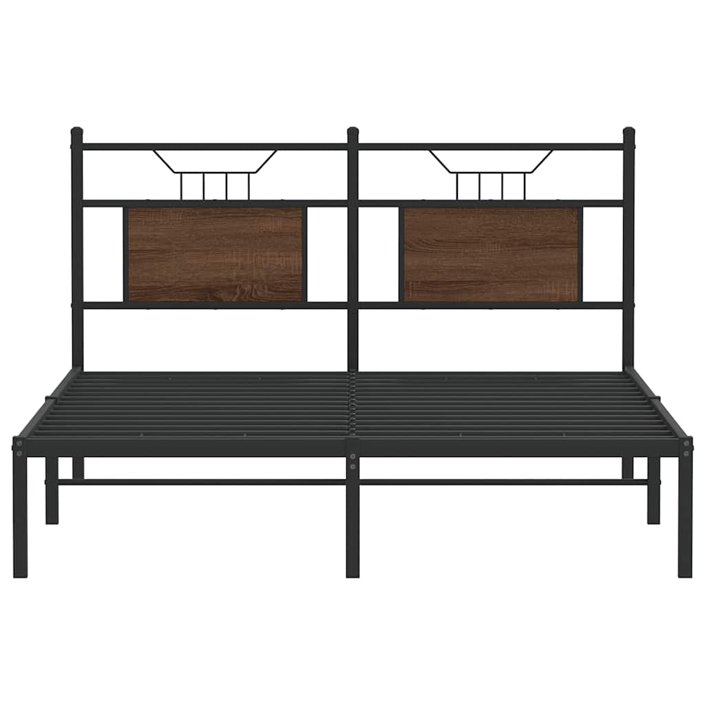 sengeramme 150x200 cm uden madras konstrueret træ brunt eg