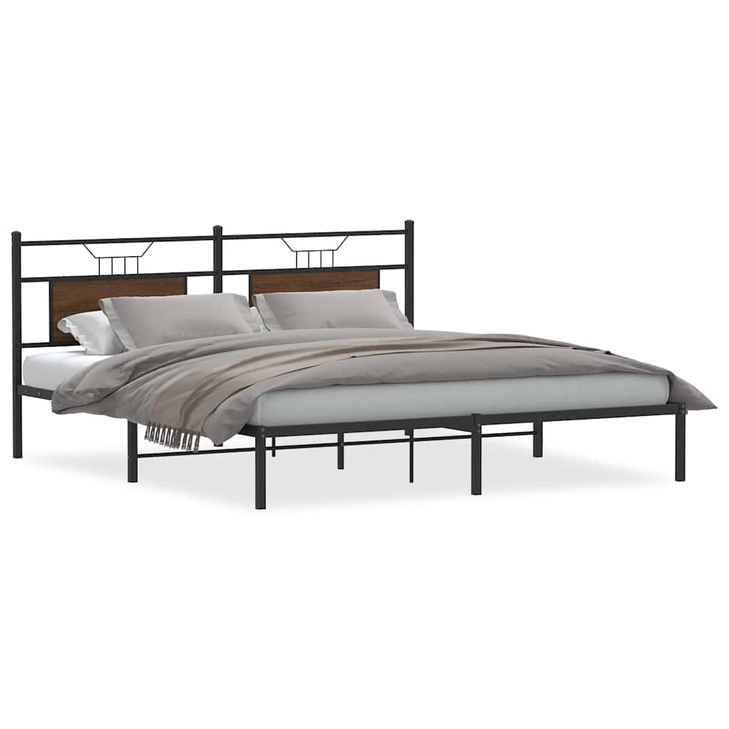 sengeramme 160x200 cm uden madras konstrueret træ brunt eg