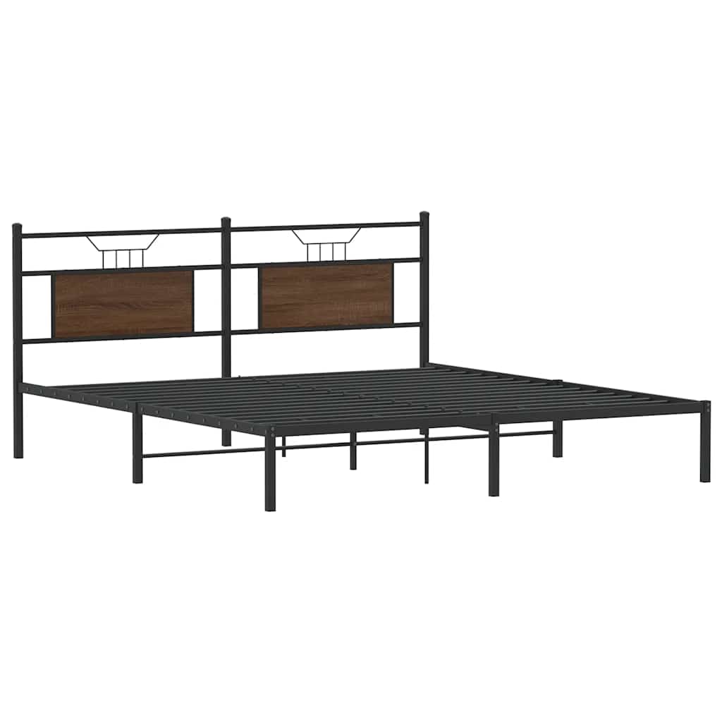sengeramme uden madras 183x203 cm konstrueret træ brunt eg