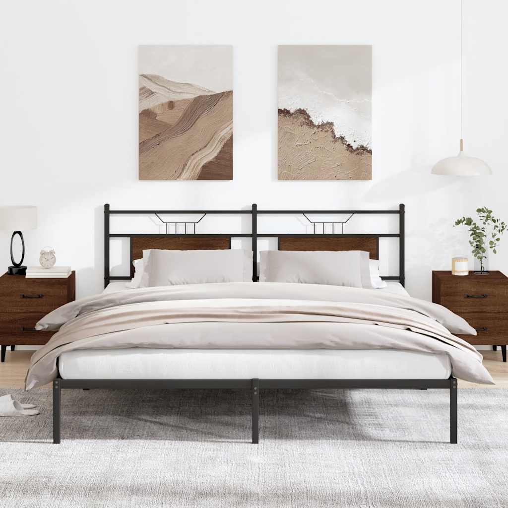 sengeramme uden madras 183x203 cm konstrueret træ brunt eg