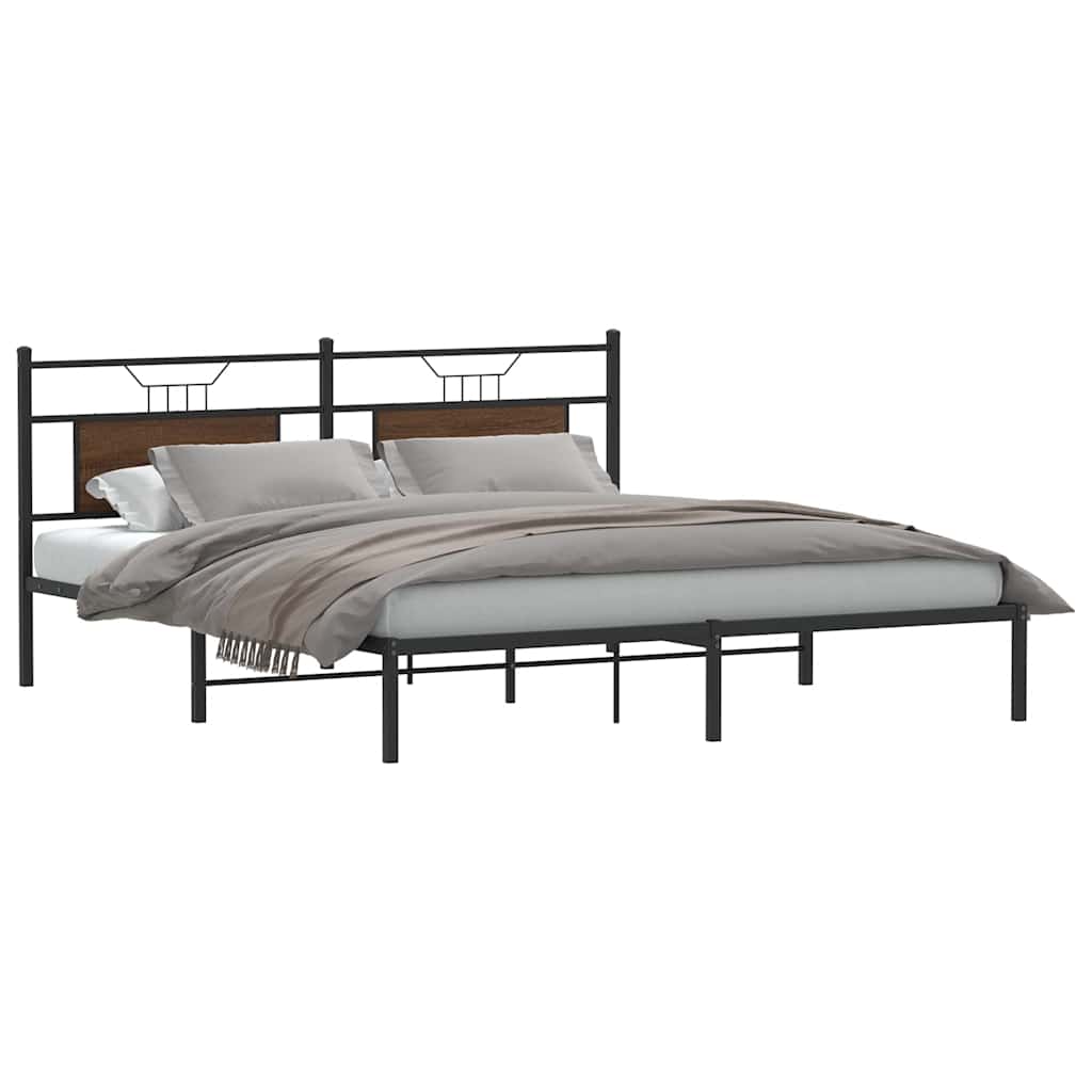 sengeramme uden madras 183x203 cm konstrueret træ brunt eg