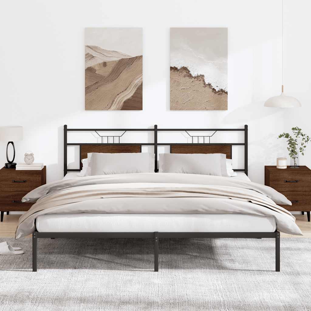 sengeramme uden madras 183x213 cm konstrueret træ brunt eg