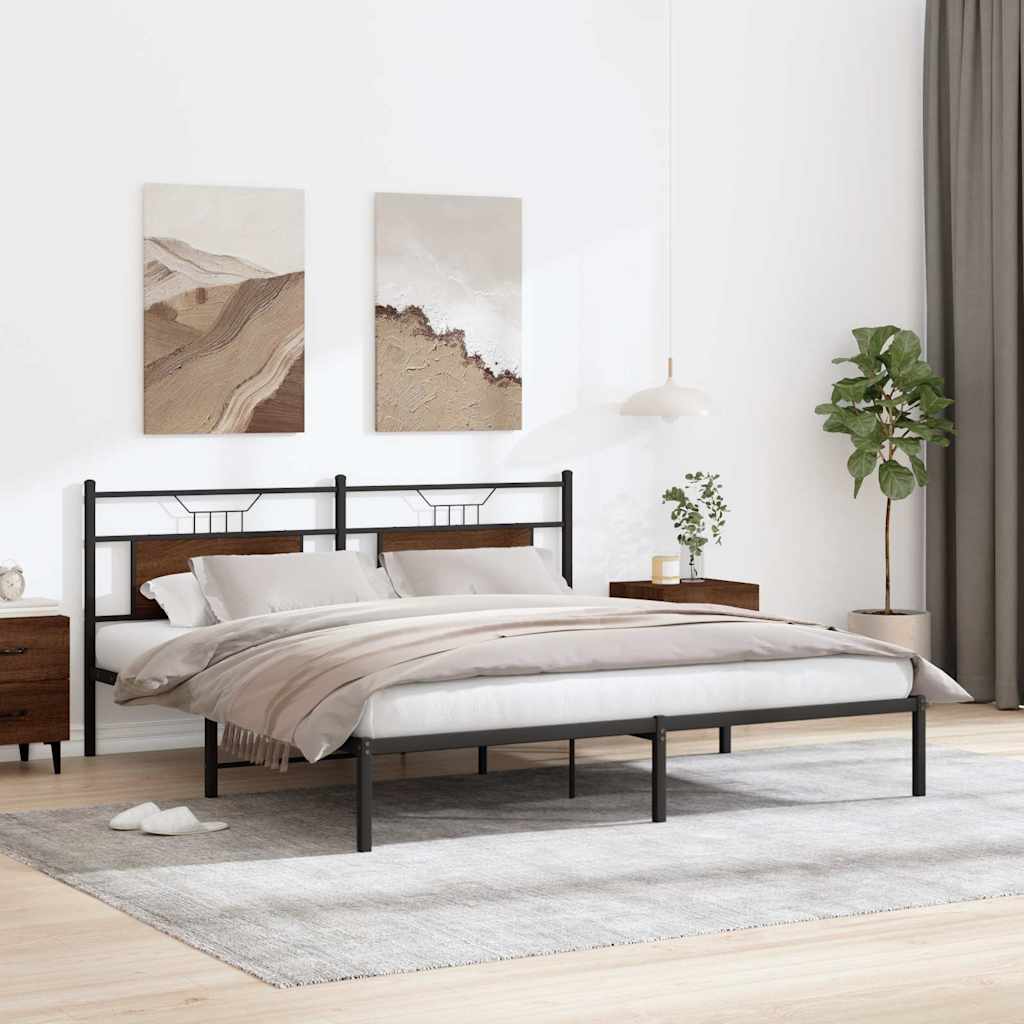 sengeramme uden madras 183x213 cm konstrueret træ brunt eg