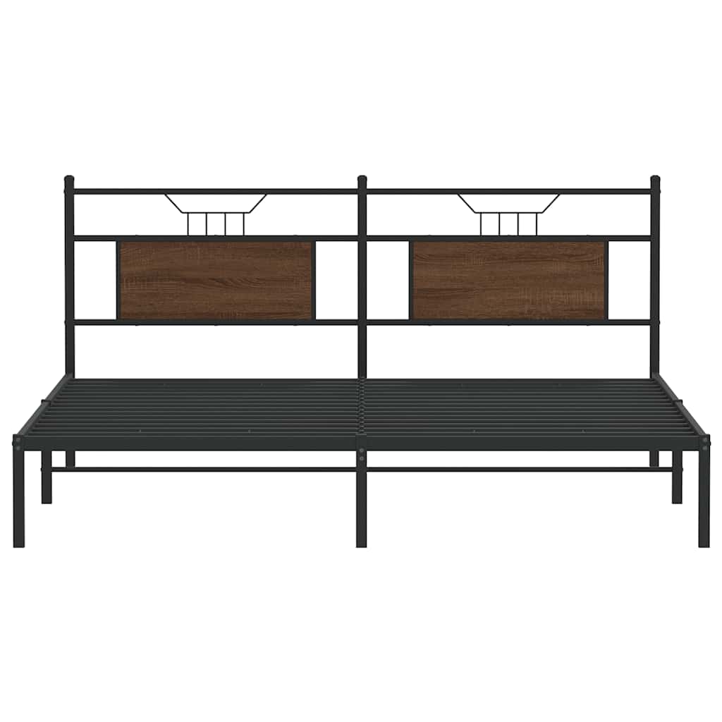 sengeramme uden madras 183x213 cm konstrueret træ brunt eg