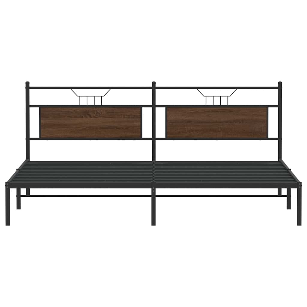 sengeramme uden madras 193x203 cm konstrueret træ brun eg