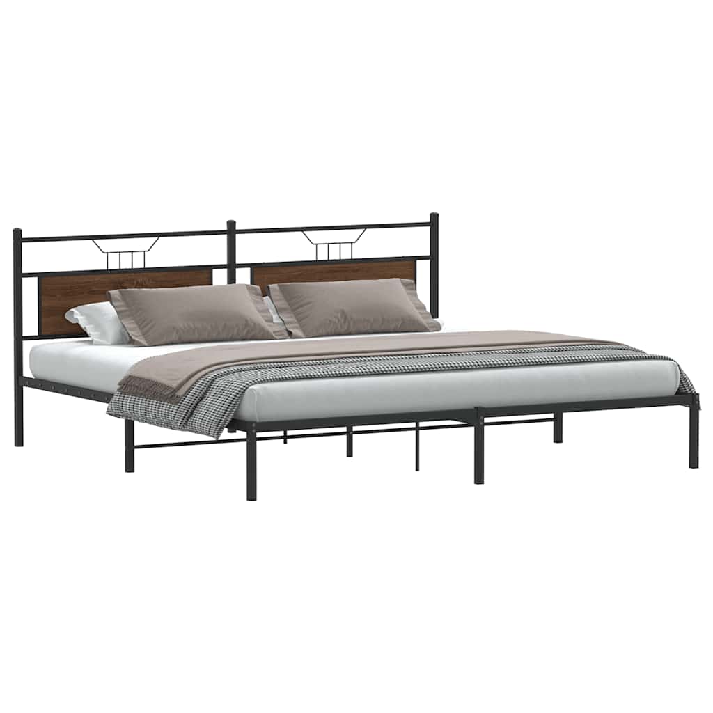 sengeramme uden madras 193x203 cm konstrueret træ brun eg
