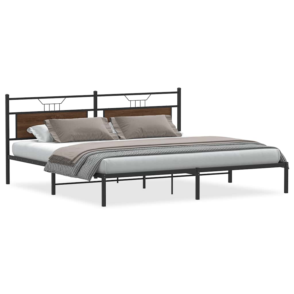 sengeramme uden madras 200x200 cm konstrueret træ brun eg