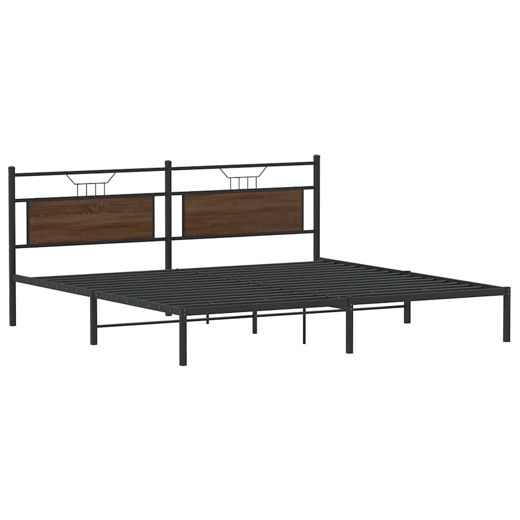 sengeramme uden madras 200x200 cm konstrueret træ brun eg