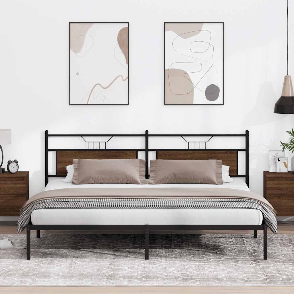 sengeramme uden madras 200x200 cm konstrueret træ brun eg