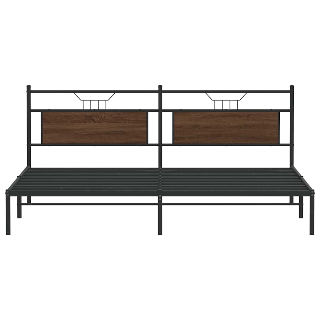 sengeramme uden madras 200x200 cm konstrueret træ brun eg