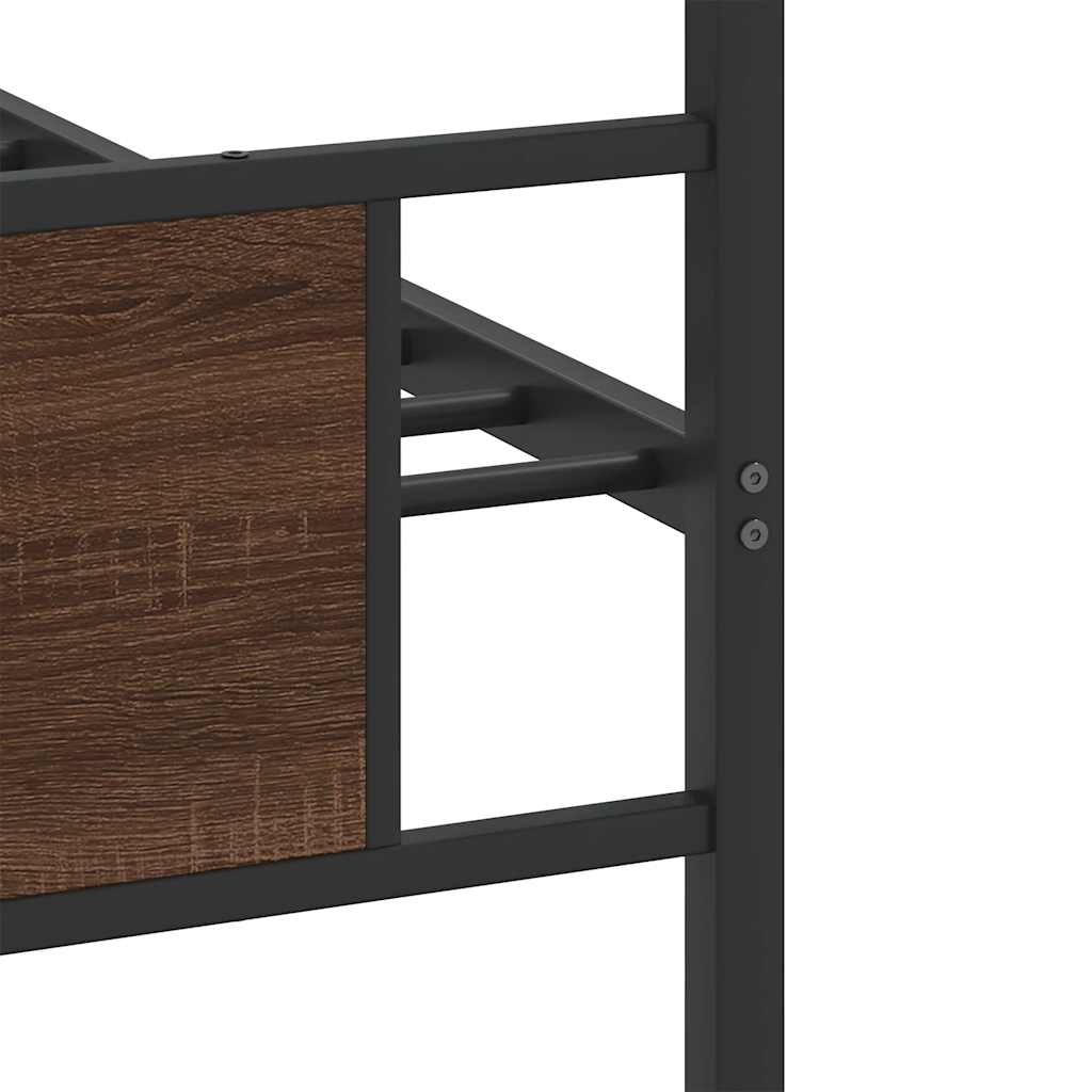 sengeramme 75x190 cm uden madras konstrueret træ brunt eg
