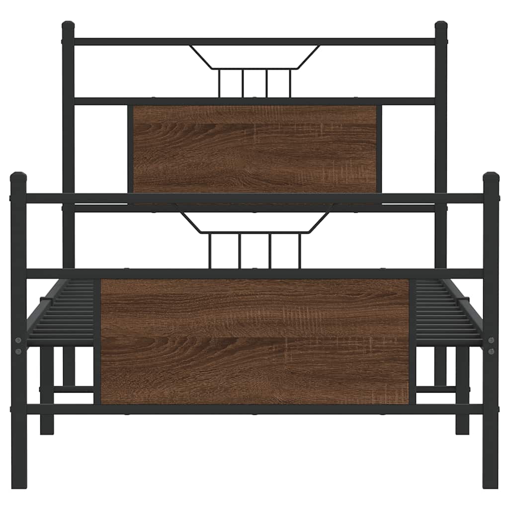 sengeramme 80x200 cm uden madras konstrueret træ brunt eg