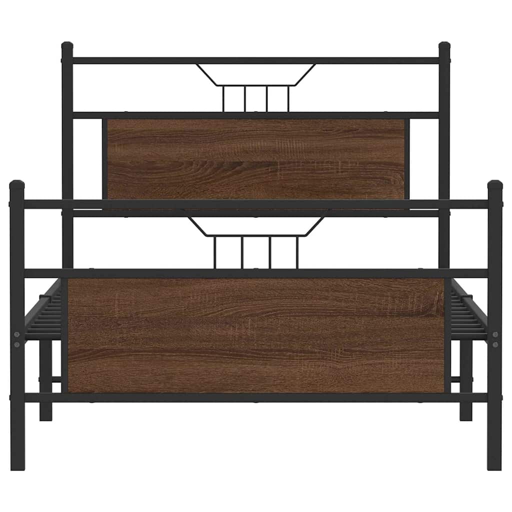 sengeramme 100x190 cm uden madras konstrueret træ brunt eg